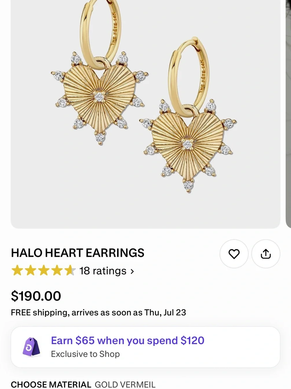 The Fete Gold Halo Heart Earrings
